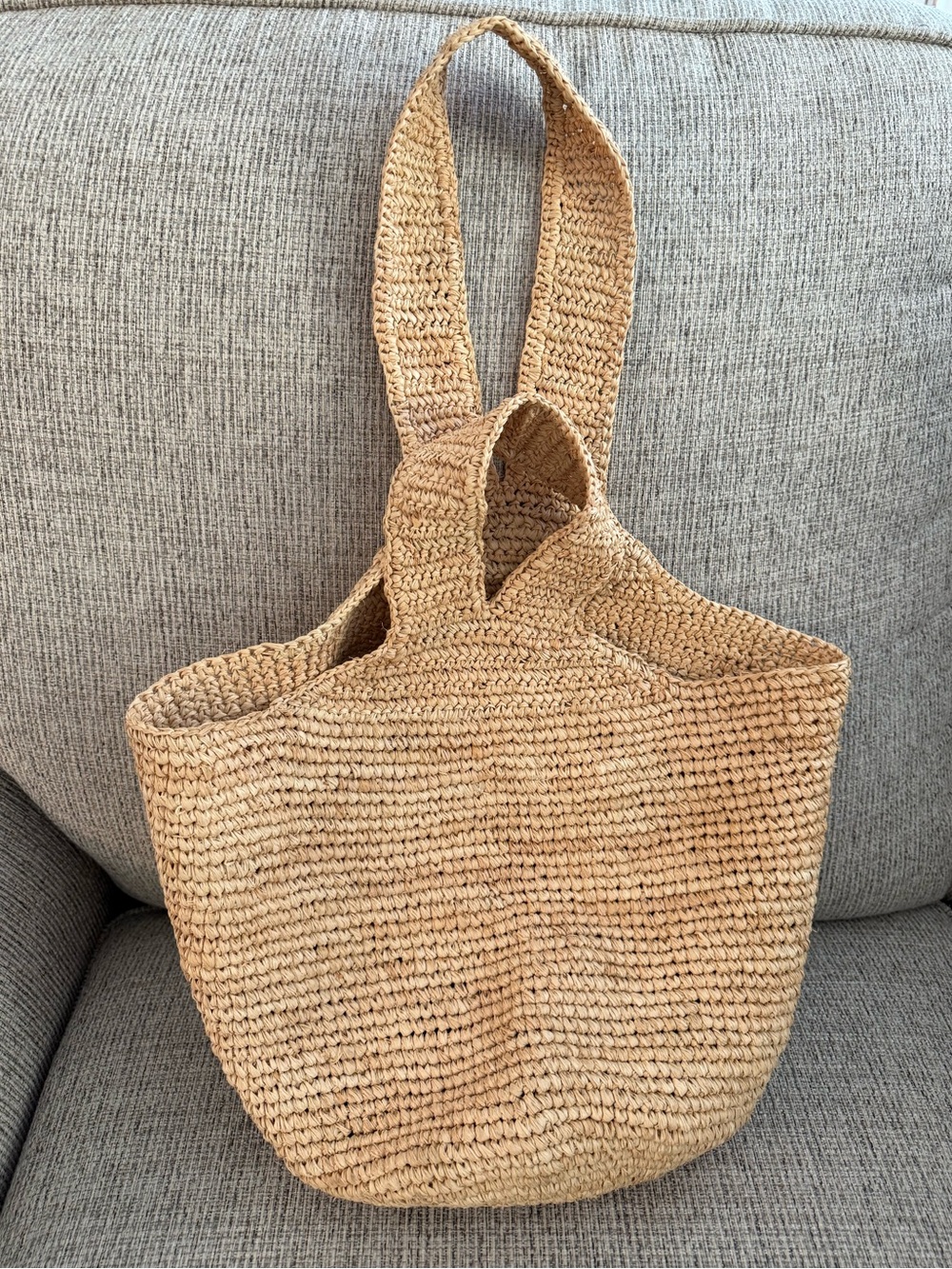 aerie Woven Straw Tote in Natural